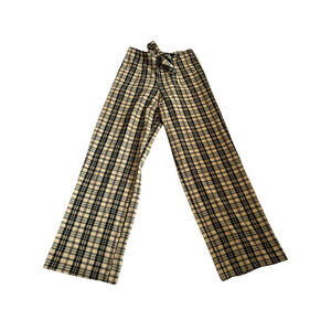 Vintage Prima Donna Plaid Wide Leg Pants High Waist Tie Front Trousers Canada